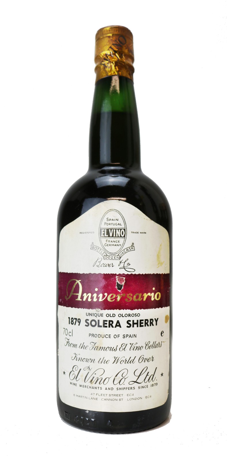 Sherry 1879 El Vino's Aniversario, Unique Old Oloroso Sherry