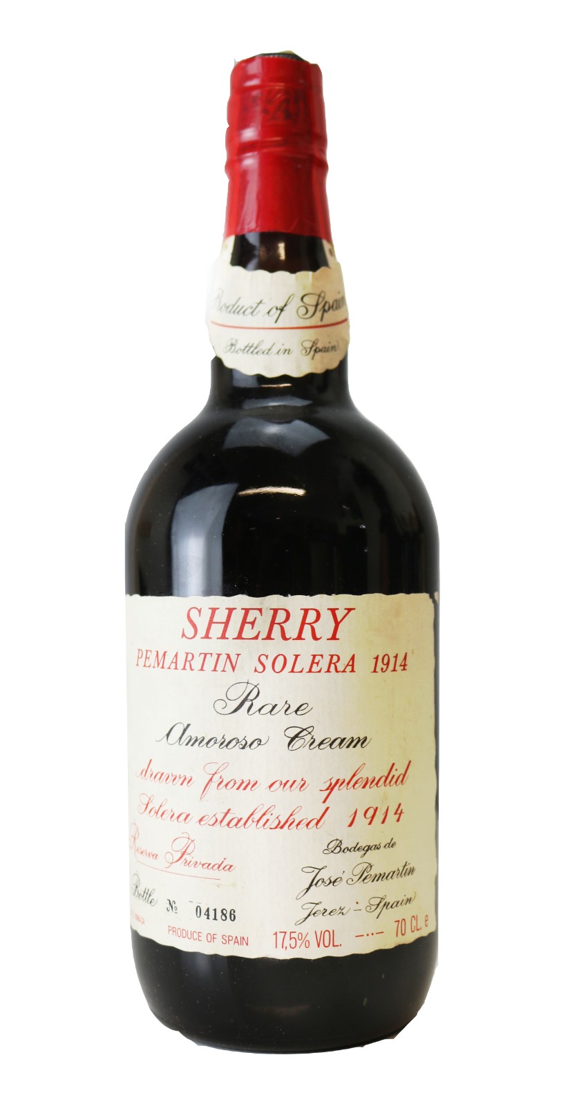 1914 Solera Amoroso Sherry 1914 Berisford Rare Amoroso Solera
