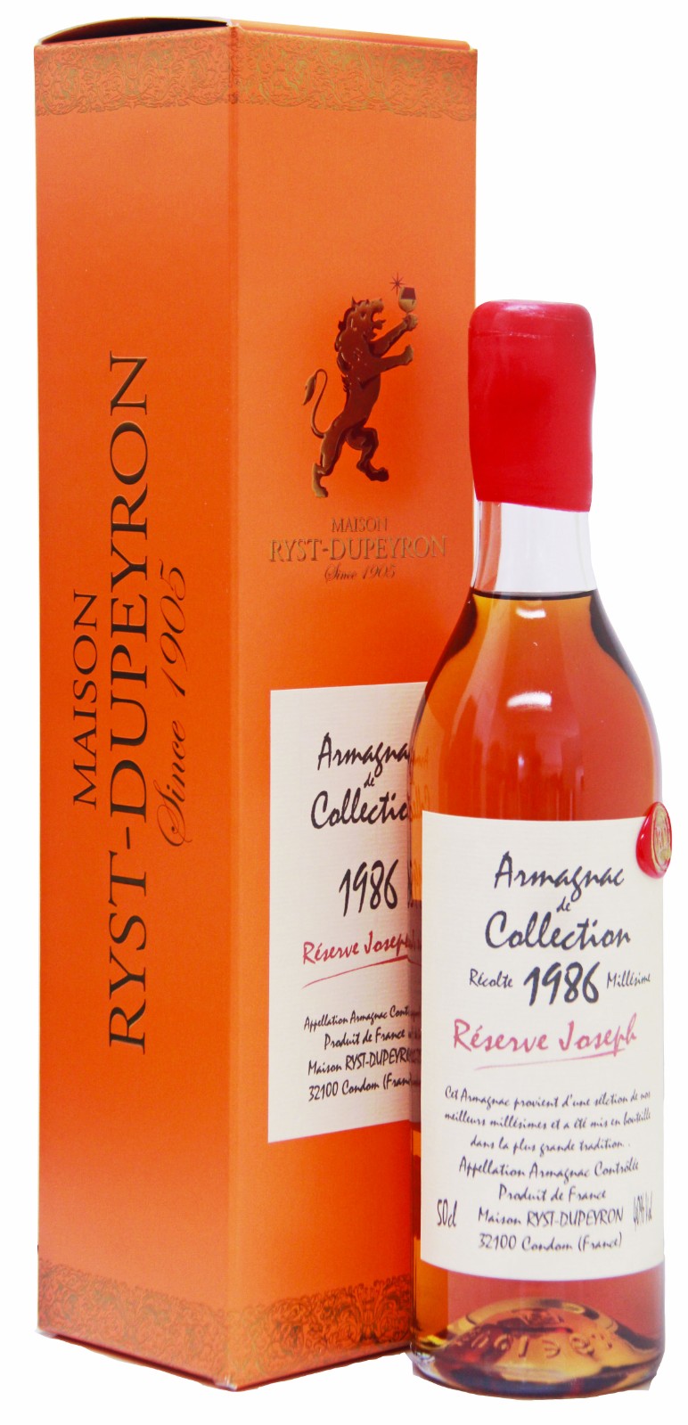 1945年 アーマニャック Ryst Dupeyron 200ml Ryst Dupeyron Armagnac 1986 Ryst Dupeyron Reserve Joseph Millesime