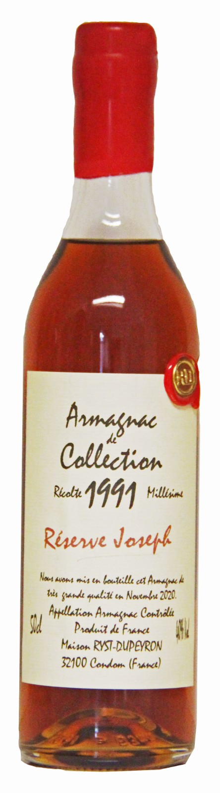 Ryst Dupeyron Armagnac 1991 Ryst Dupeyron Reserve Joseph Millesime