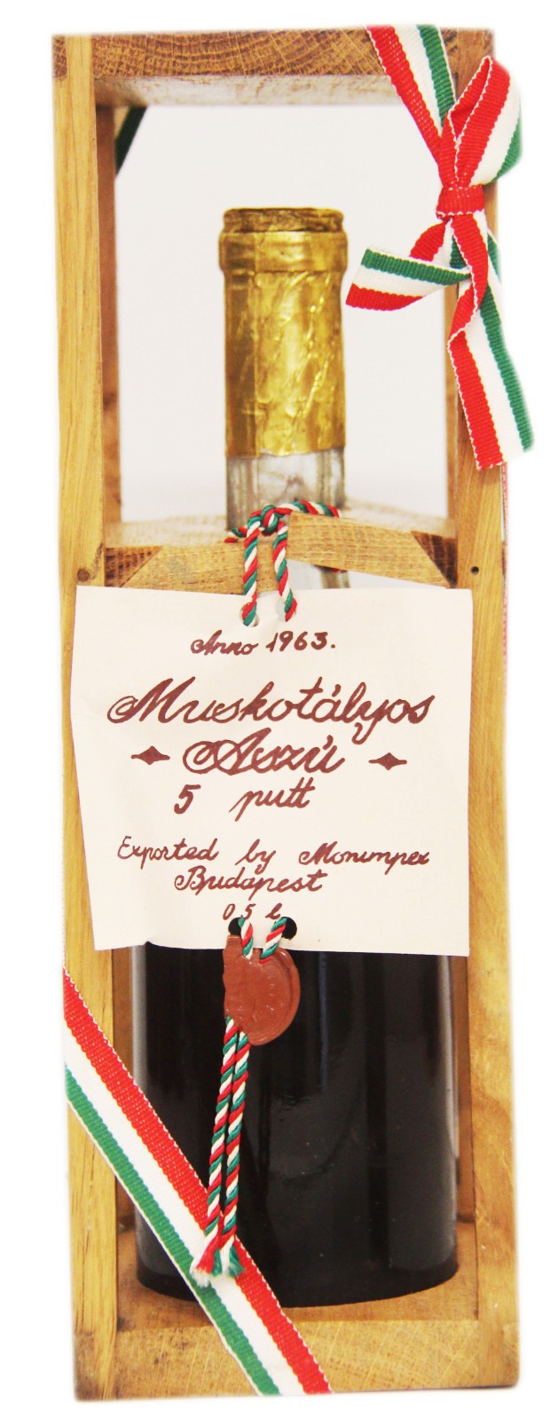 Tokaji 1963 Aszu, 6 Puttonyos Monimpex - Azzu (Half litre, 50cl