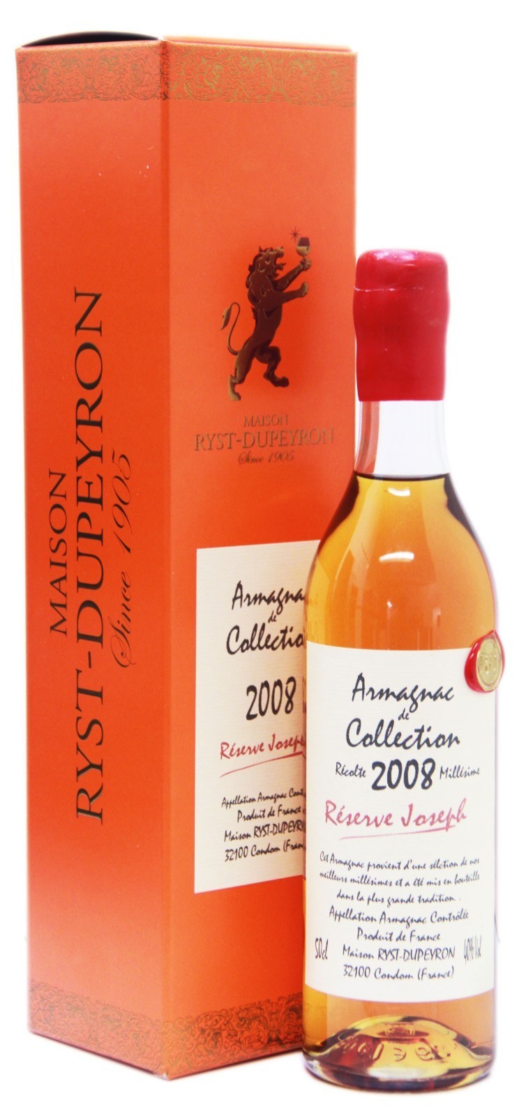 1945年 アーマニャック Ryst Dupeyron 200ml Ryst Dupeyron Armagnac 2008 Ryst Dupeyron Reserve Joseph Millesime