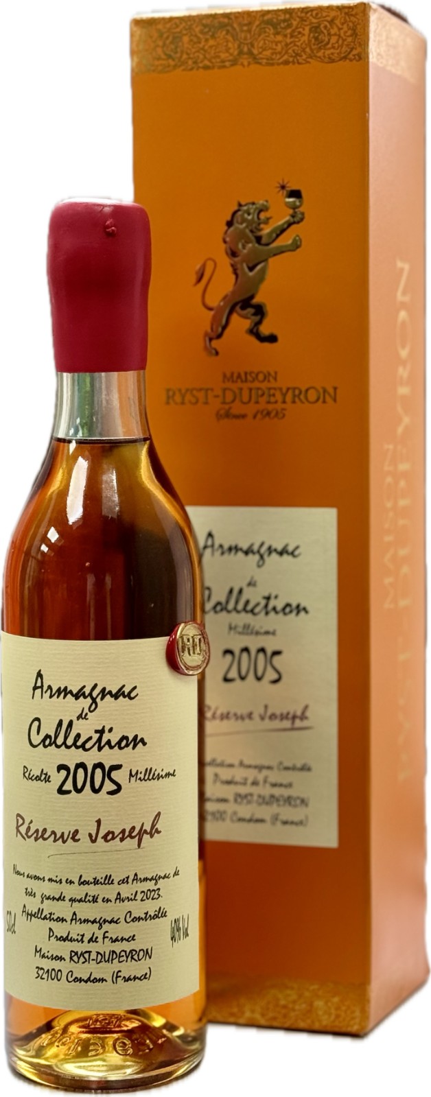 1945年 アーマニャック Ryst Dupeyron 200ml Ryst Dupeyron Armagnac 2005 Reserve Joseph Millesime Vintage